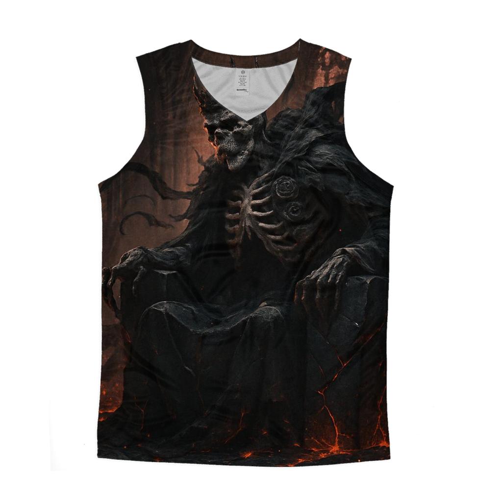 Ashen Throne Of The Skeleton King cotton sleeveless tops