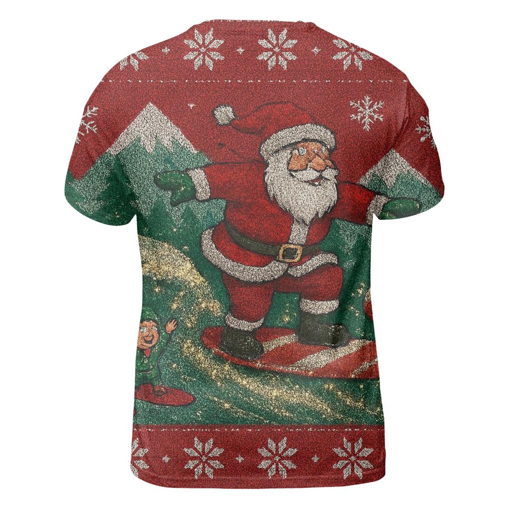 Santa Sleighboard Shuffle designer pattern shirts