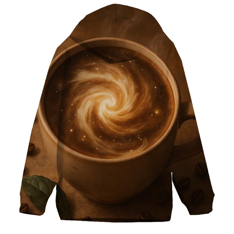 Latte Nebula Bloom zip-up hoodies