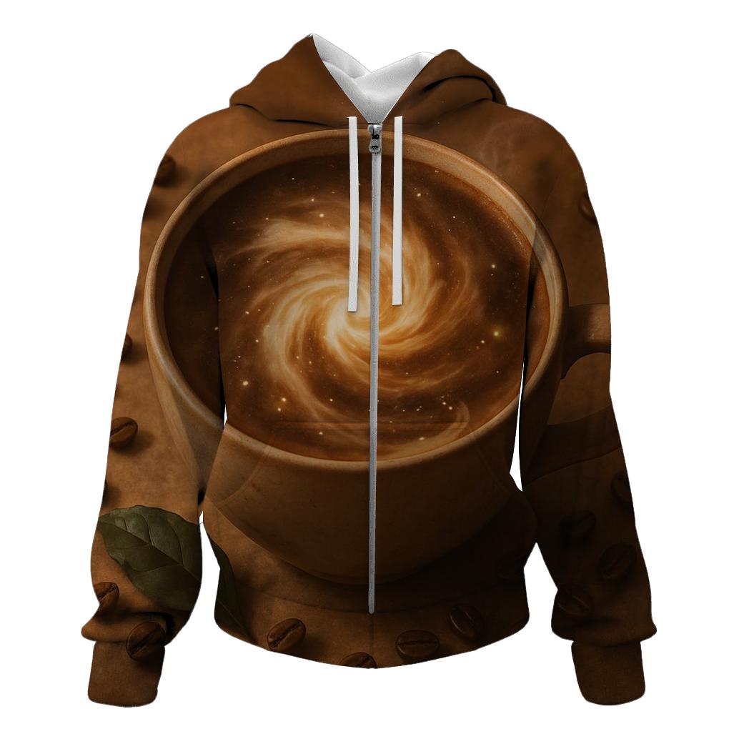 Latte Nebula Bloom lightweight hoodies
