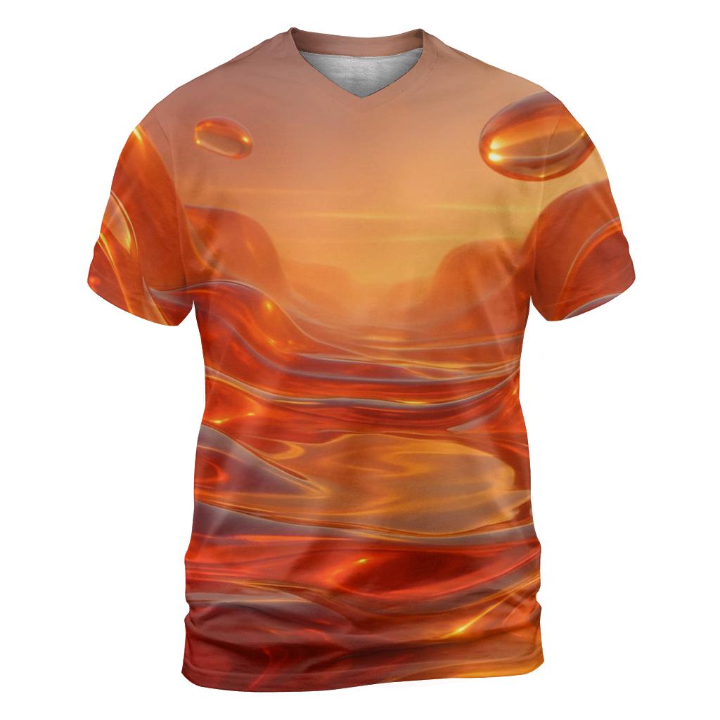 Liquid Sunset Valley artistic all-over print tops