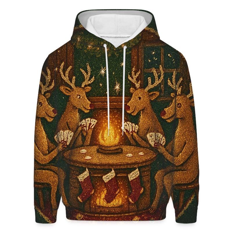 Reindeer Poker Night hoodies fashion