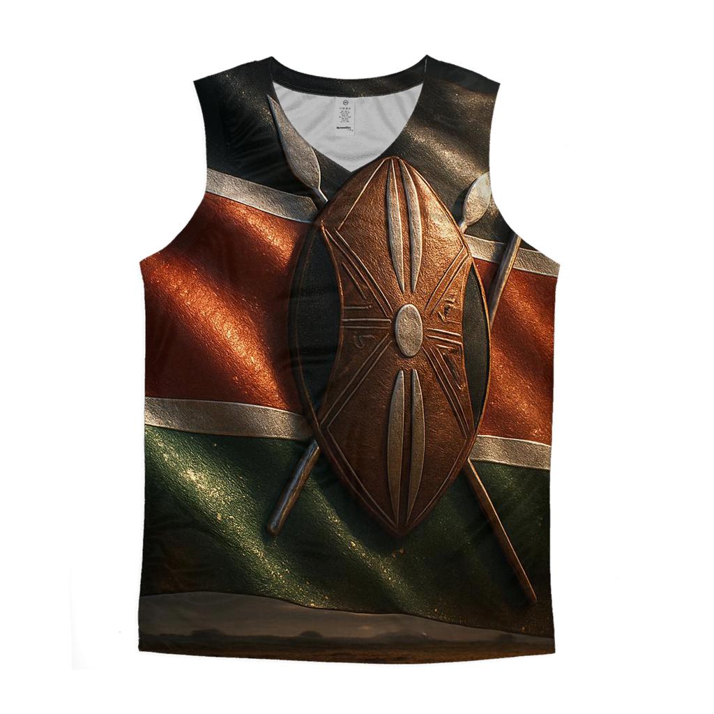 Kenya Shield Merge graphic print tank tops