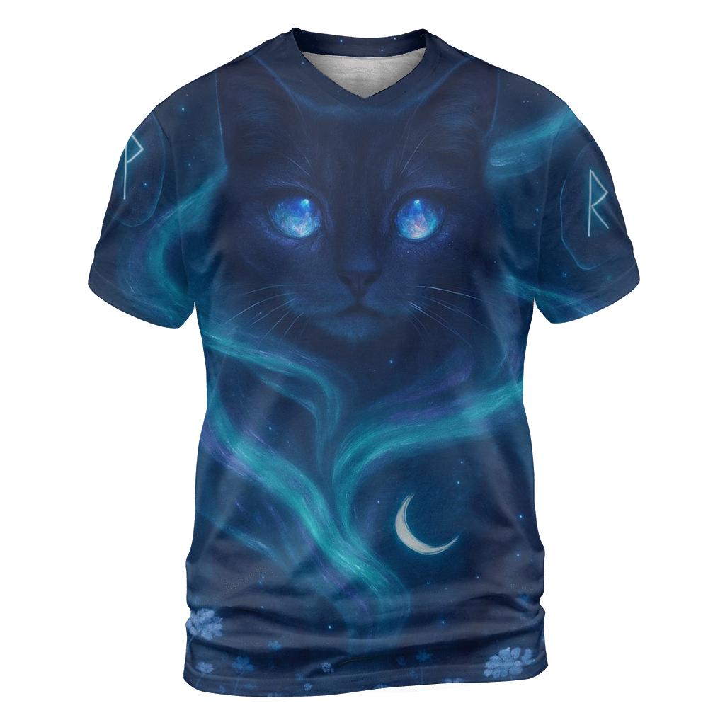 Aurora Mystic Guardian vibrant all-over design tees