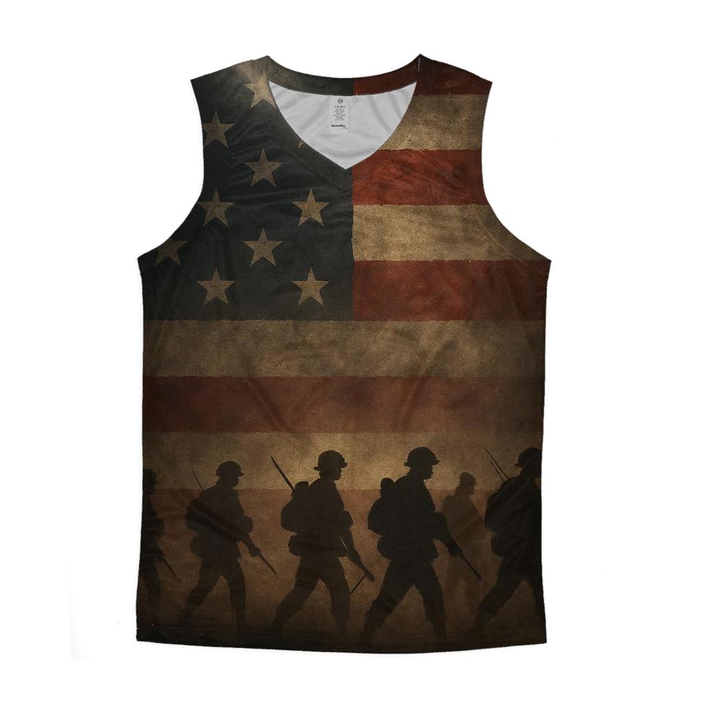 Phantom Platoon Flag graphic print tank tops