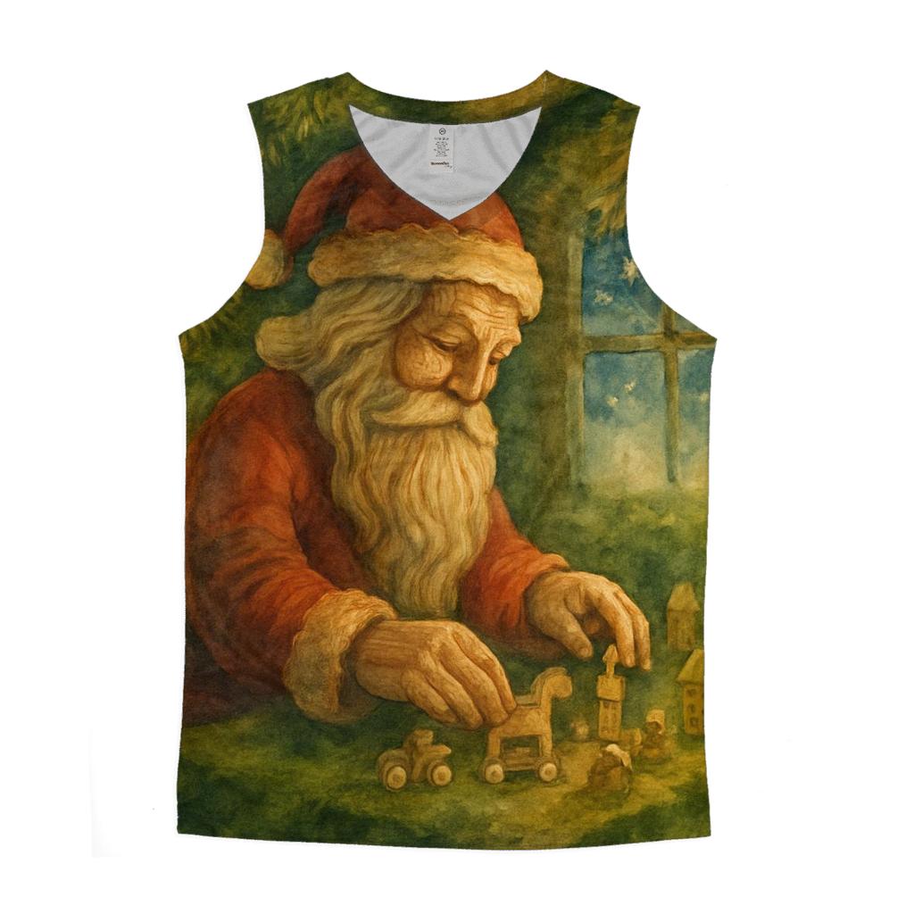 Woodland Workshop Santa Tableau stylish racerback tanks