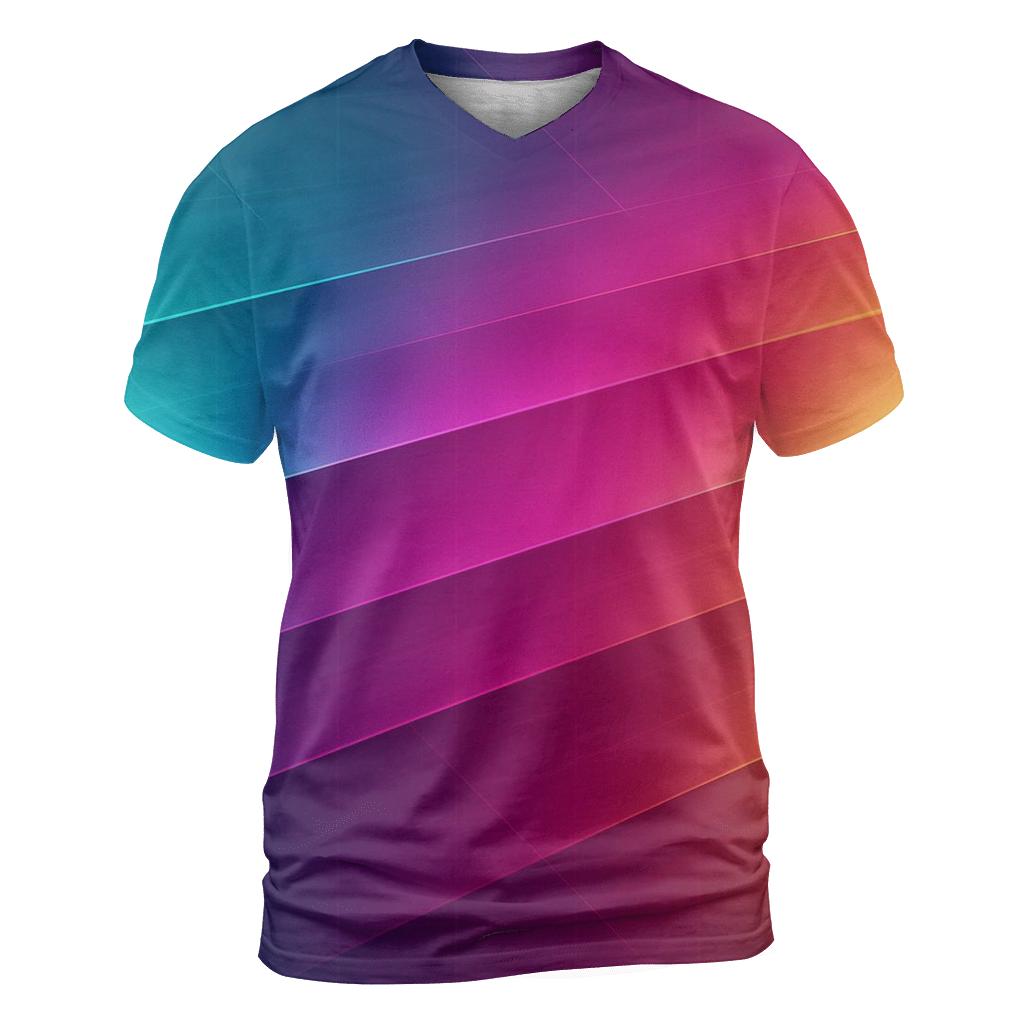 Chromatic Gridflow creative print fashion shirts
