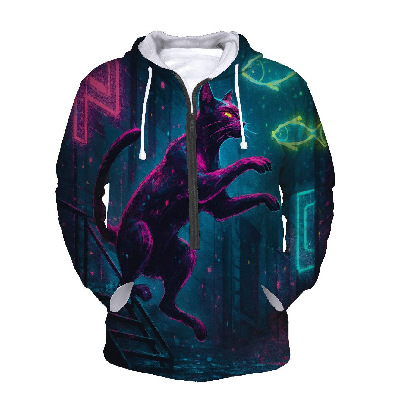 Neon Alley Night Prowler graphic hoodies