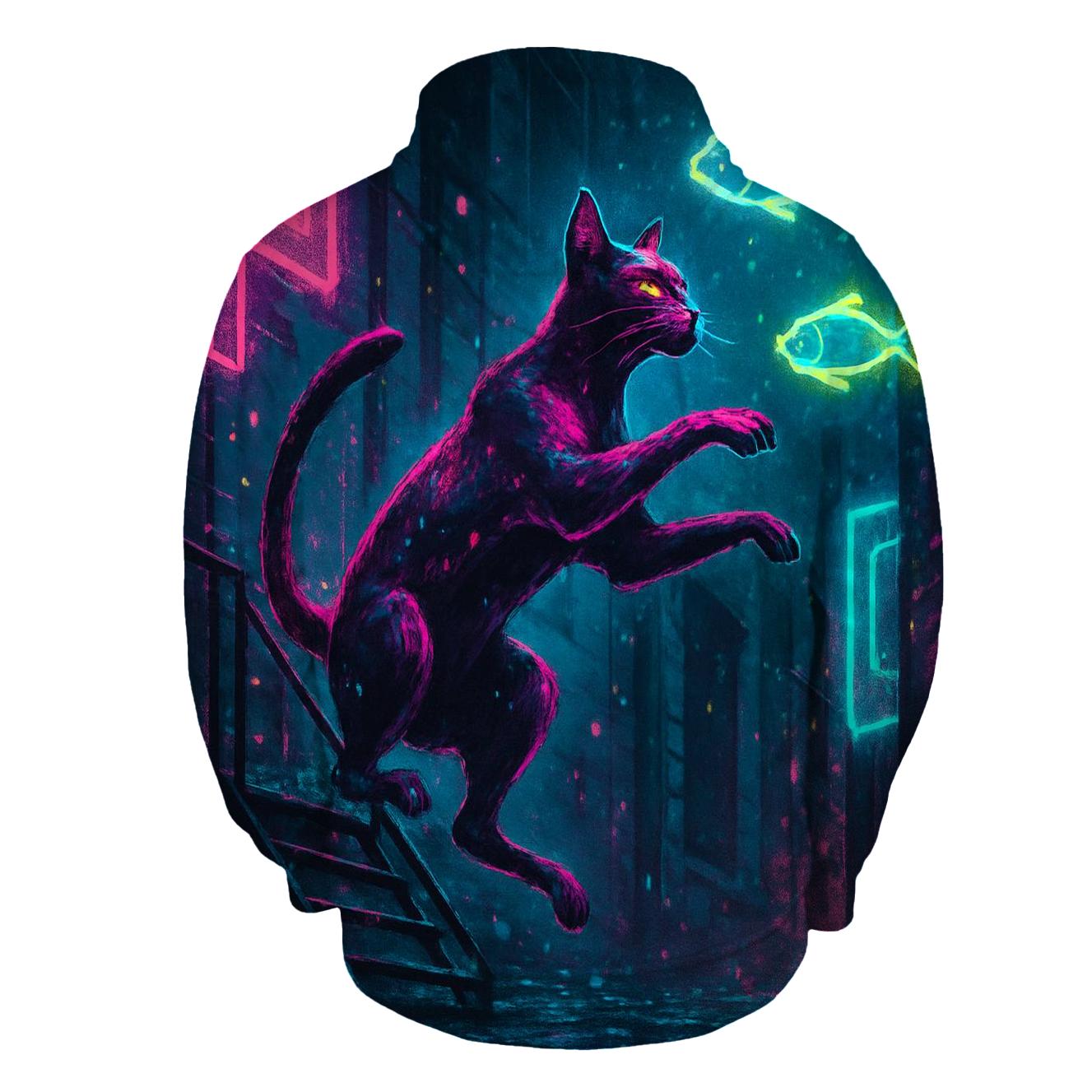 Neon Alley Night Prowler graphic hoodies