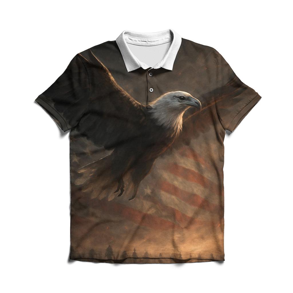 Eagle Over Watch stylish collar polo tees