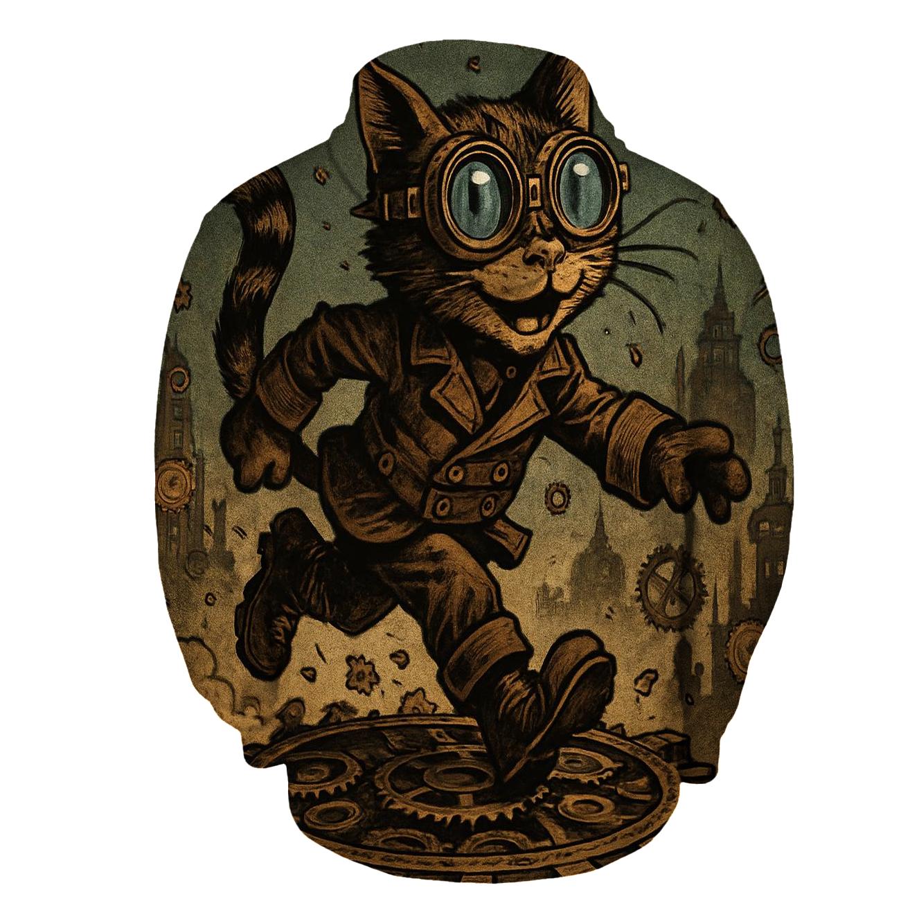 Clockwork Explorer Cat hoodies fashion