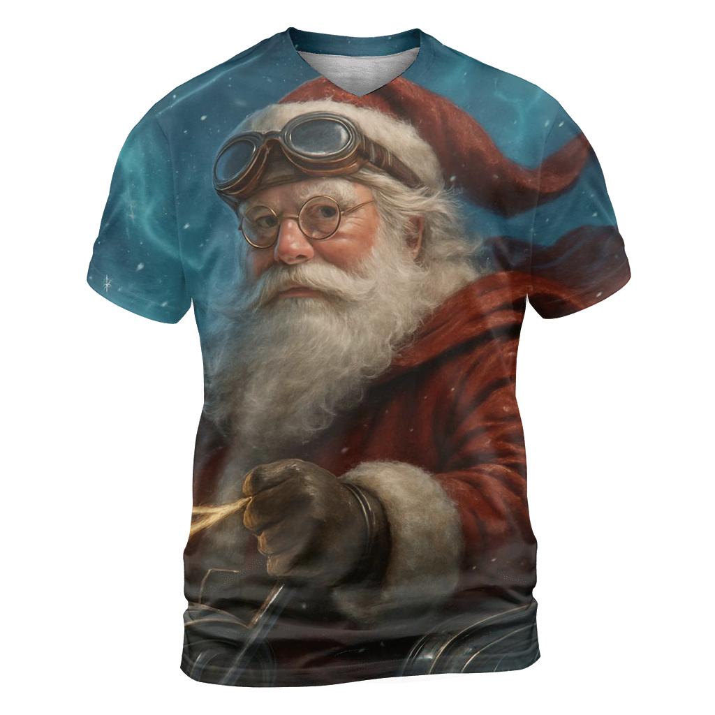 Aurora Sleigh Pilot Santa designer pattern shirts