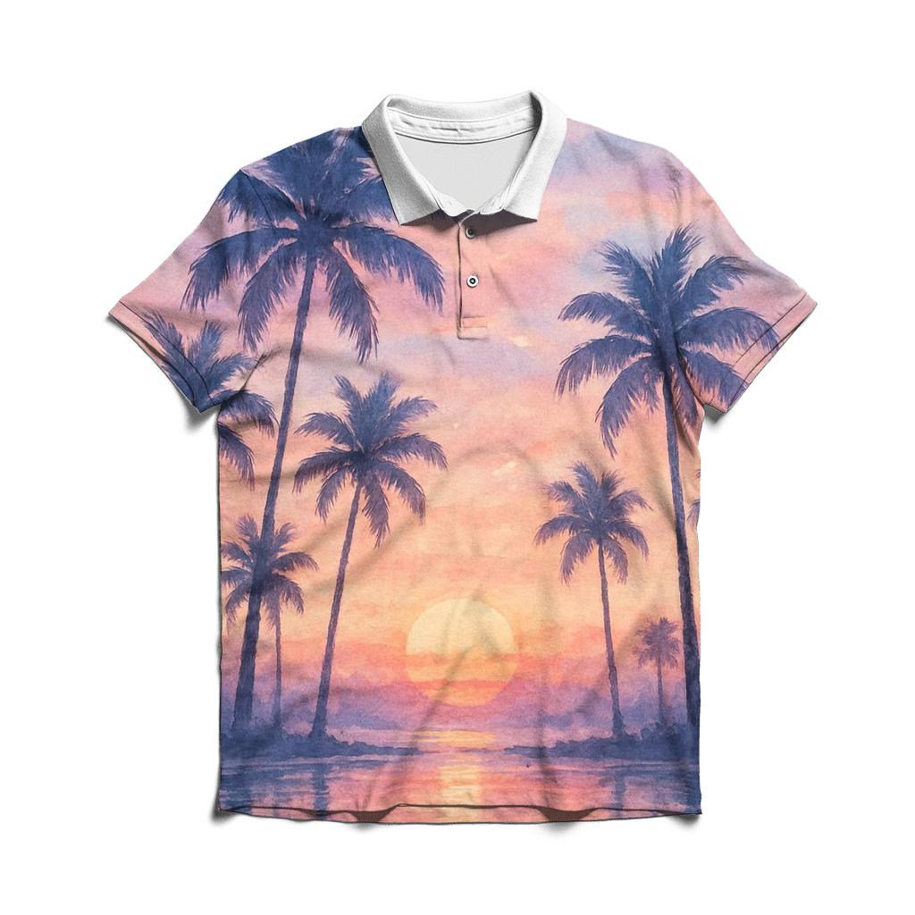 Tropical Echo Horizon stylish collar polo tees