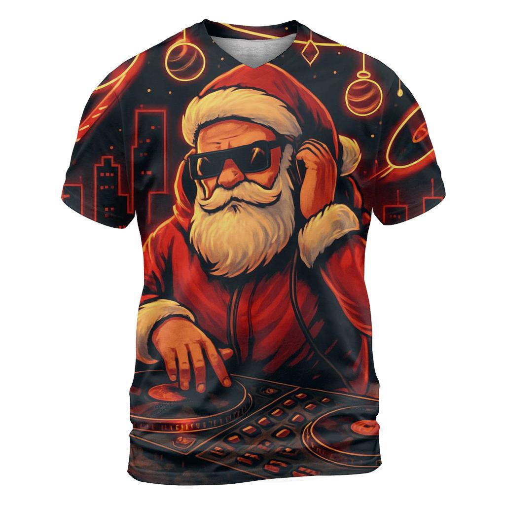 Neon Streetwear Santa DJ designer pattern shirts