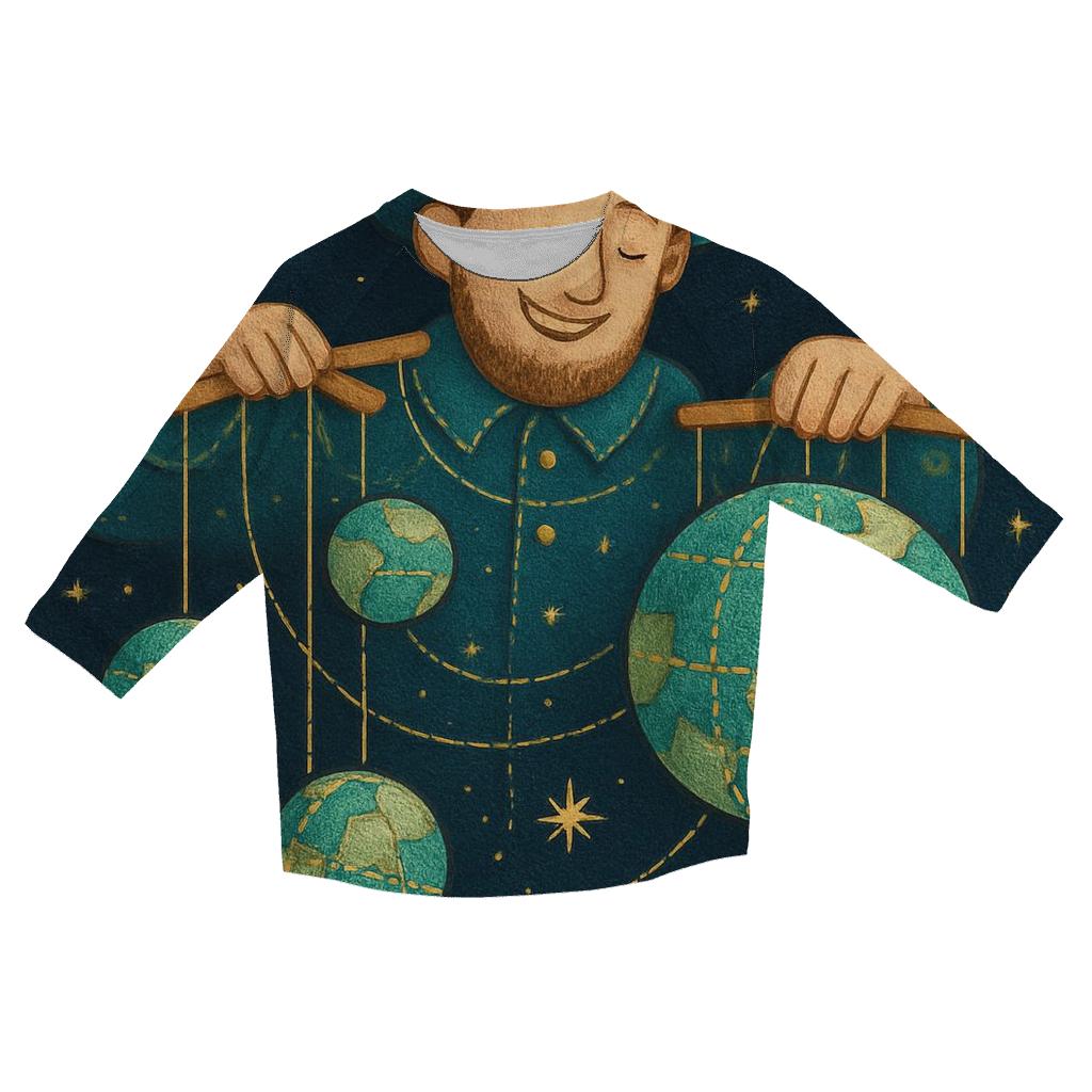 Pocket Planet Puppeteer personalized 3/4 sleeve tees