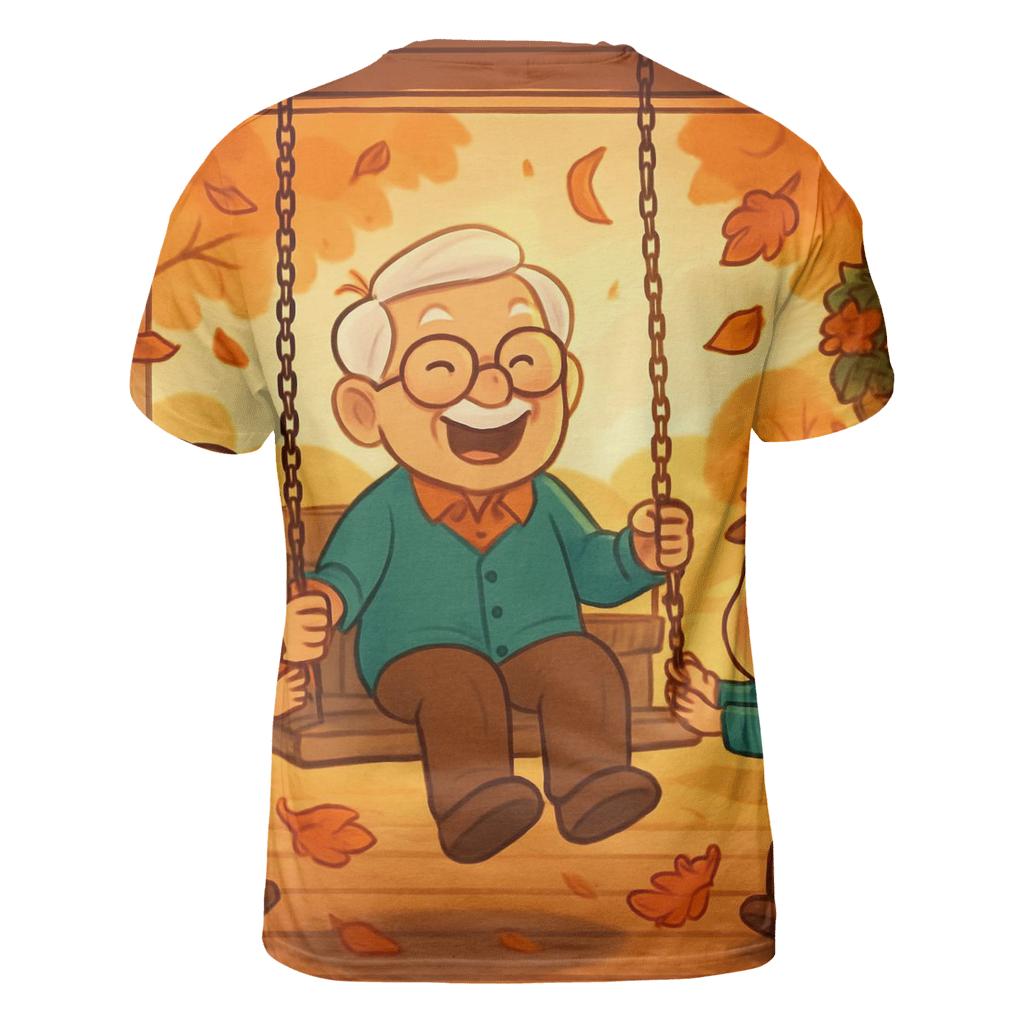 Sunlit Leaf Swing artistic all-over print tops