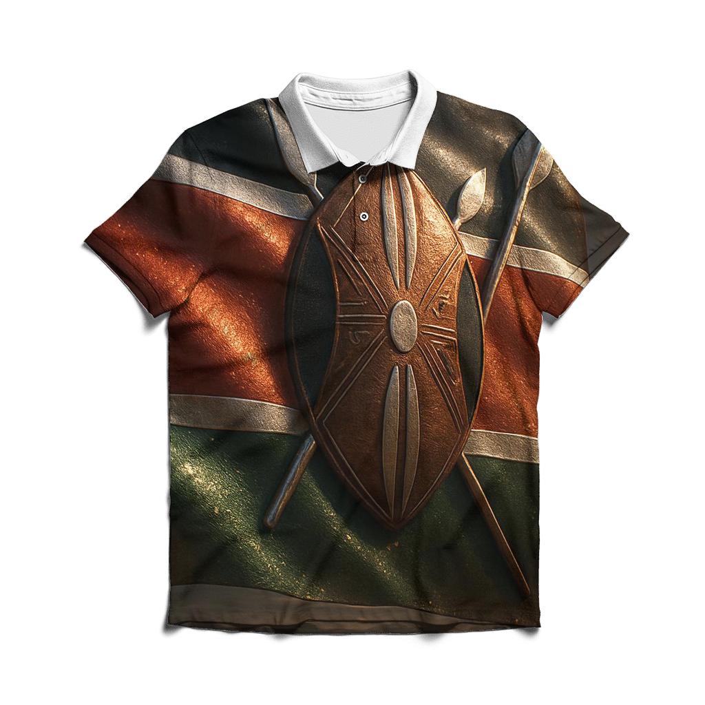 Kenya Shield Merge embroidered polo tops