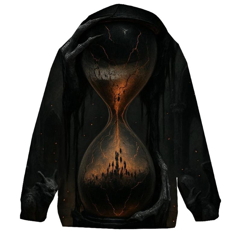 Hourglass Of Souls And Ash printed hoodies
