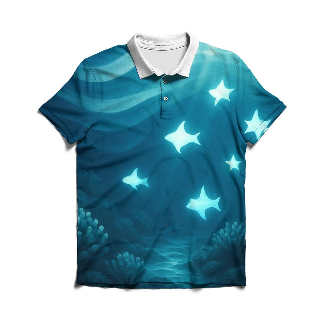 Australia Coral Flag Reef embroidered polo tops