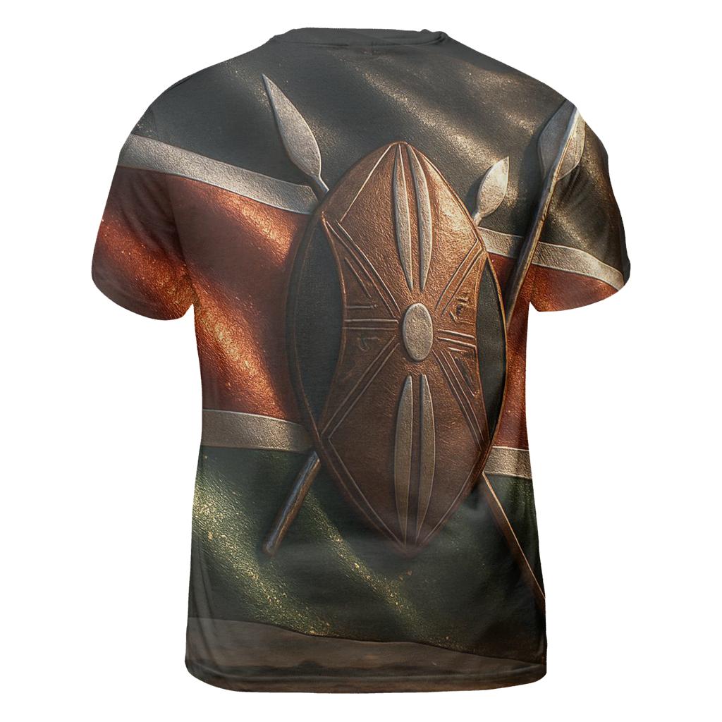 Kenya Shield Merge artistic all-over print tops
