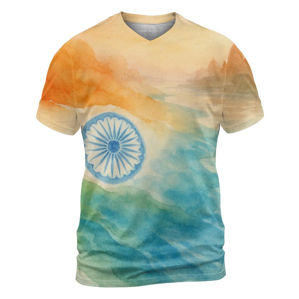 India Watercolor Ganges designer pattern shirts