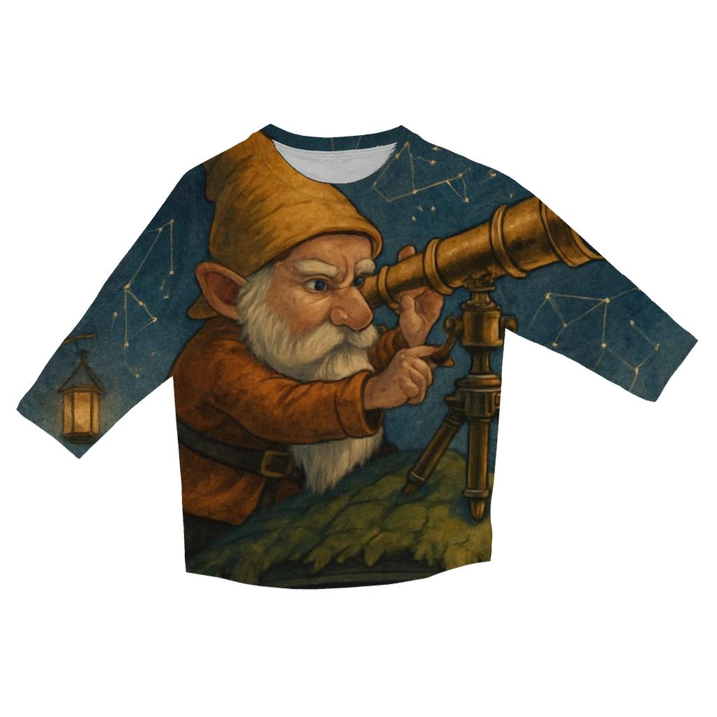 Gnome Astronomer Observatory trendy 3/4 sleeve tops