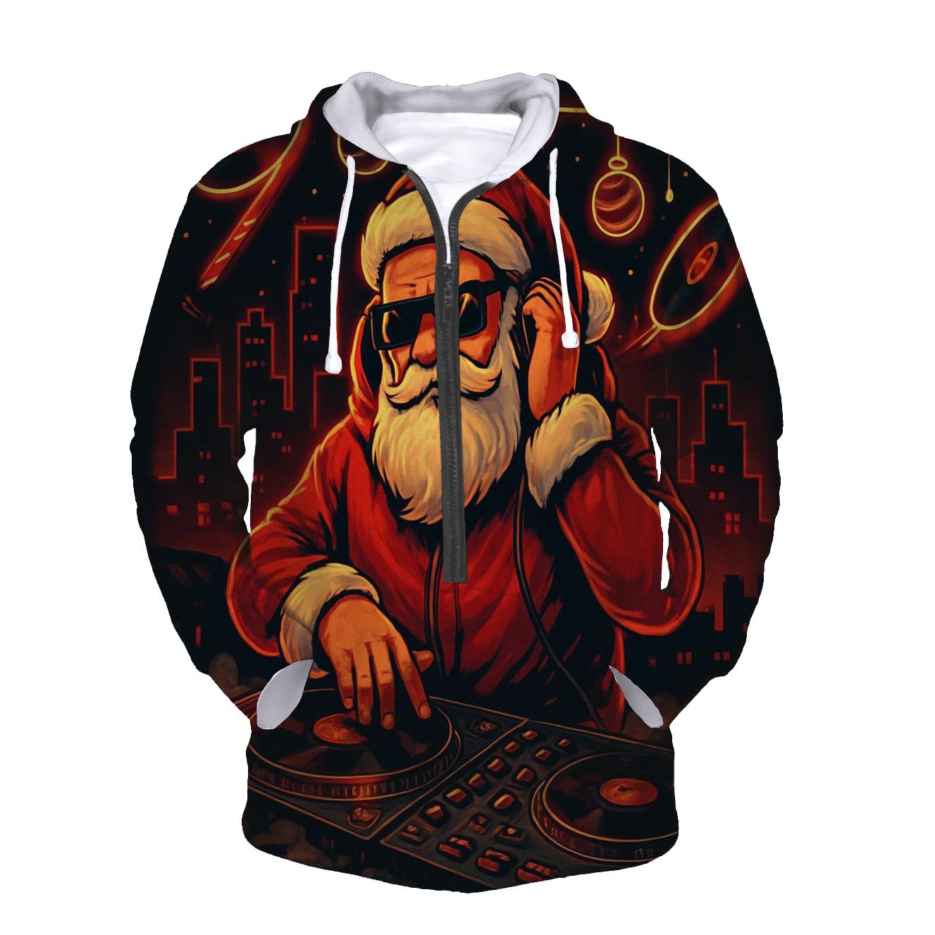 Neon Streetwear Santa DJ lightweight hoodies