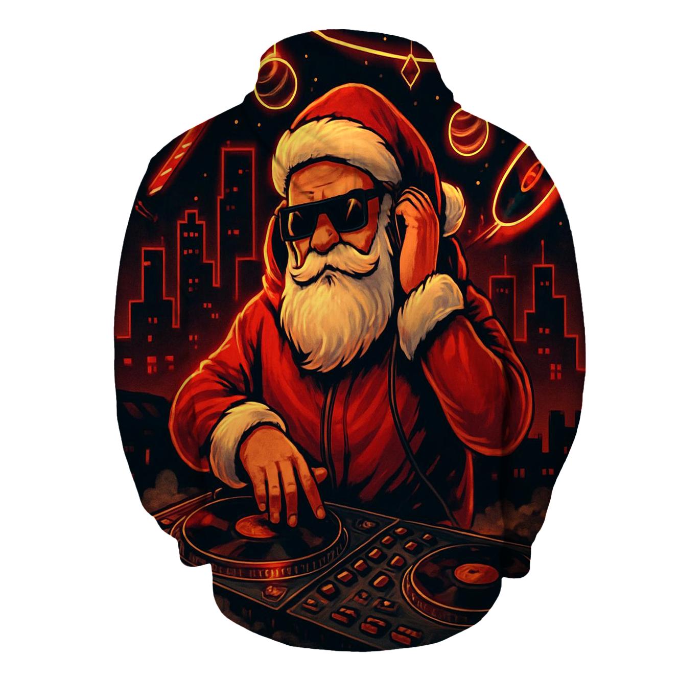 Neon Streetwear Santa DJ lightweight hoodies