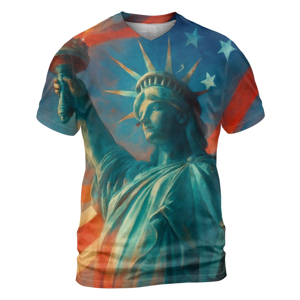 Liberty Radiant Banner vibrant all-over design tees