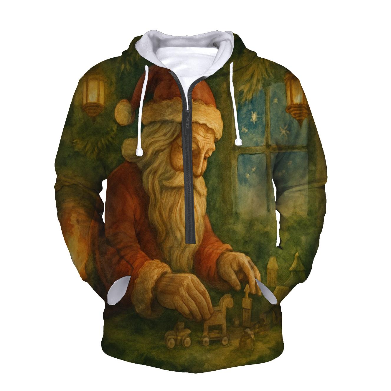 Woodland Workshop Santa Tableau zip-up hoodies