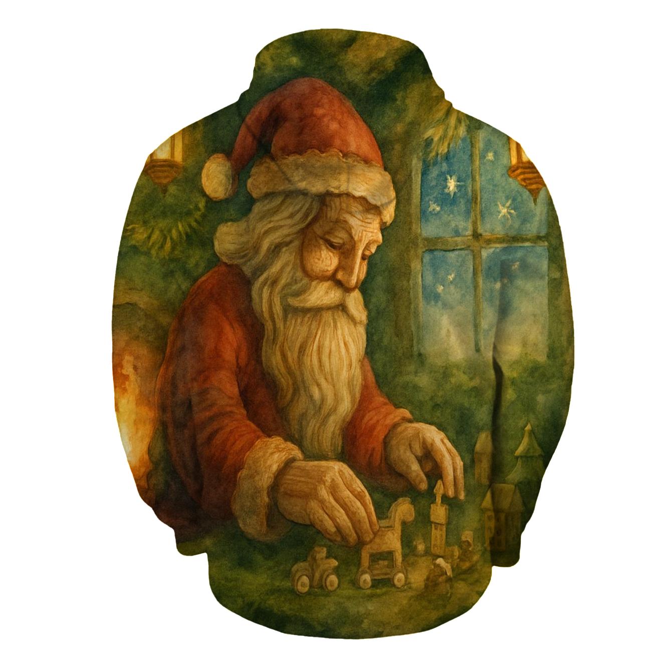 Woodland Workshop Santa Tableau zip-up hoodies