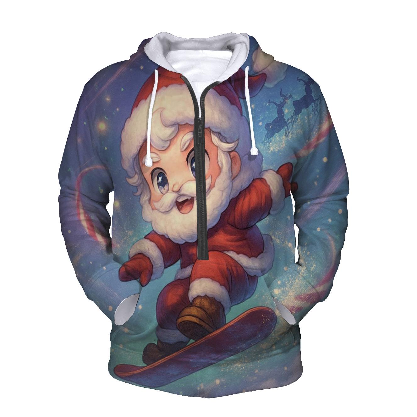 Zero Gravity Snowboard Santa zip-up hoodies