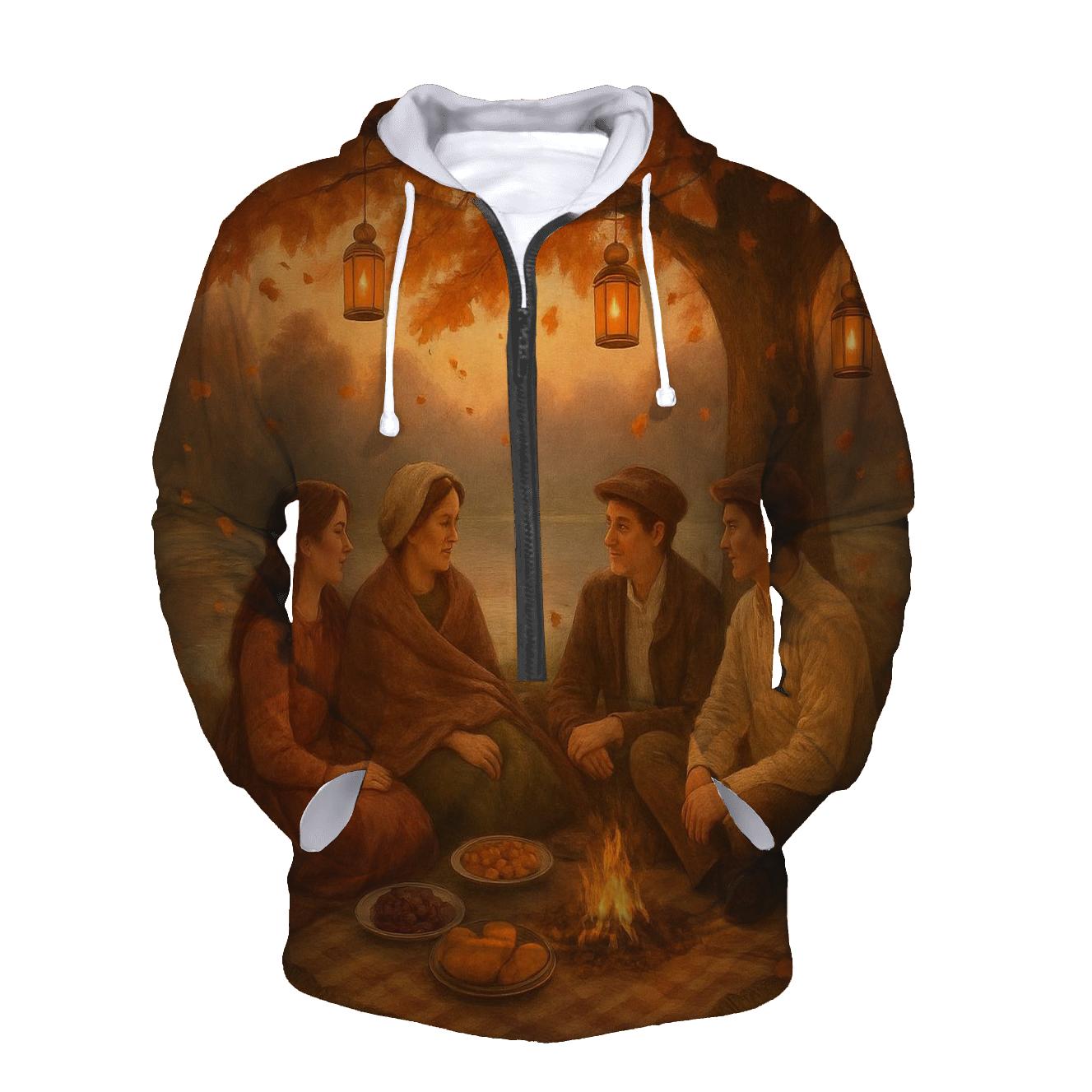 Maple Lantern Picnic embroidered hoodies