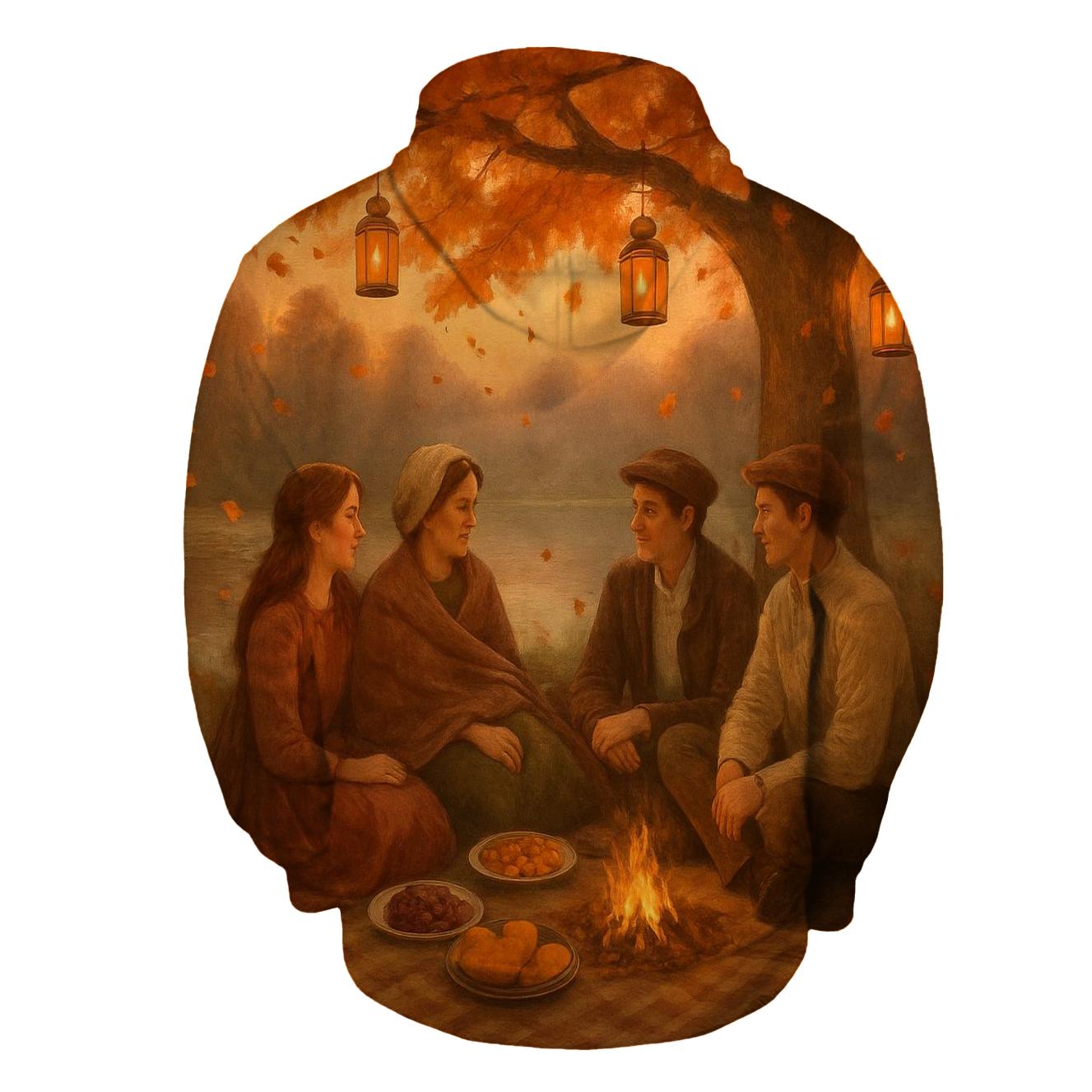 Maple Lantern Picnic embroidered hoodies