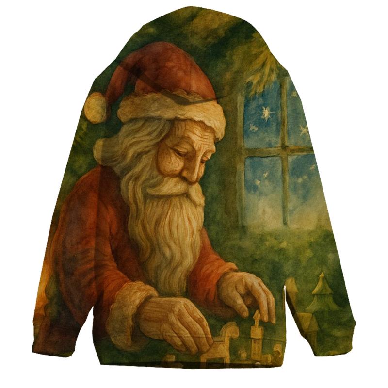 Woodland Workshop Santa Tableau premium hoodies