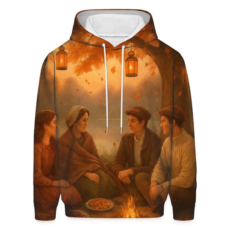 Maple Lantern Picnic printed hoodies