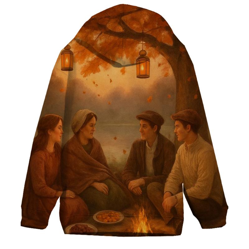 Maple Lantern Picnic printed hoodies