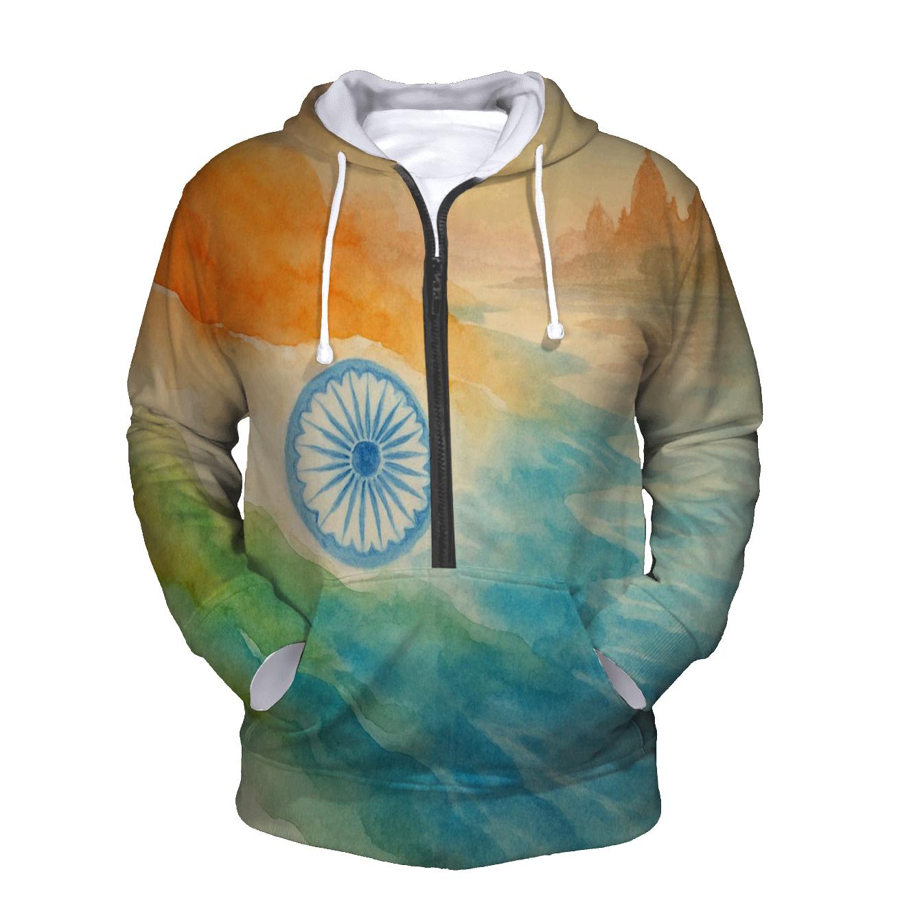 India Watercolor Ganges hoodies fashion