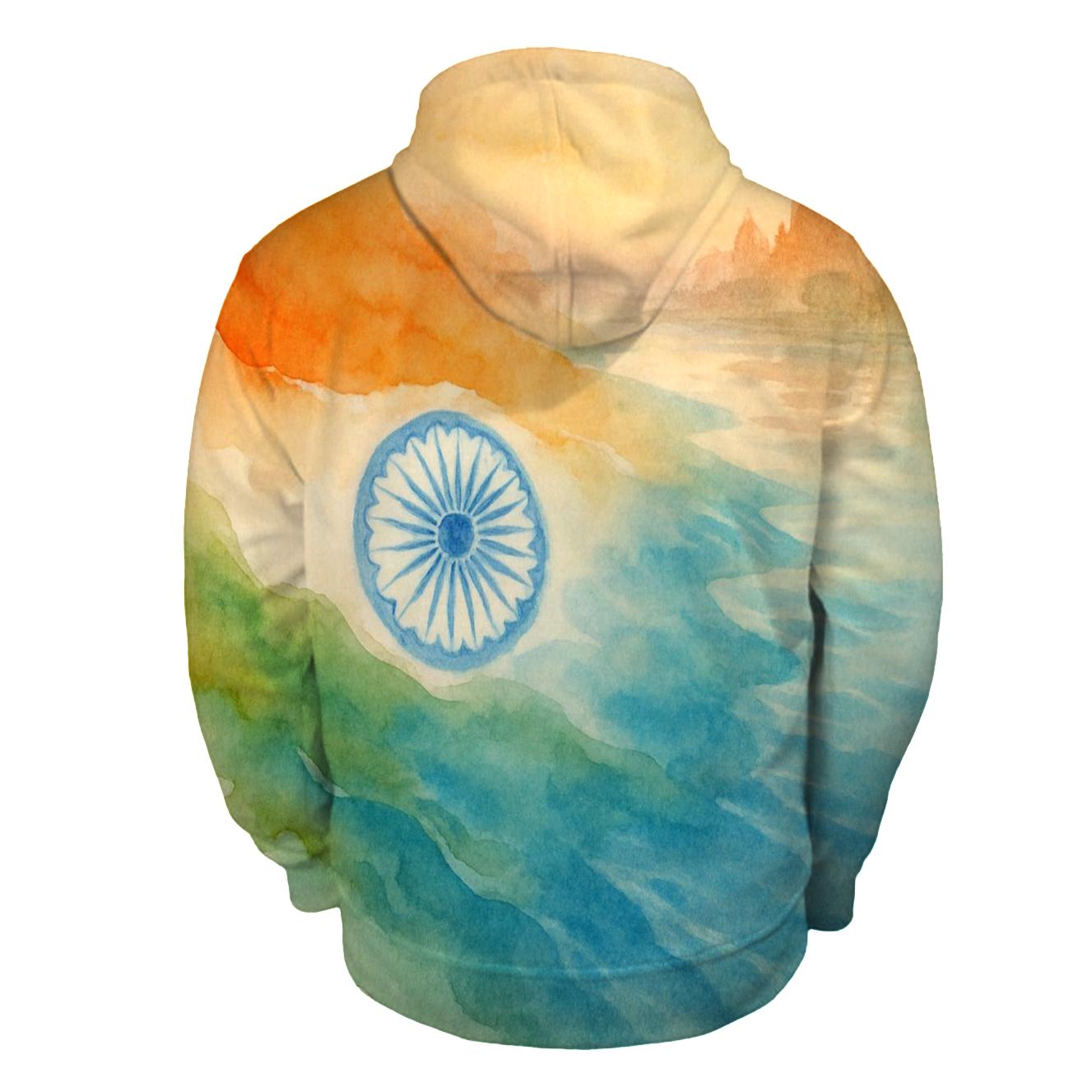 India Watercolor Ganges hoodies fashion