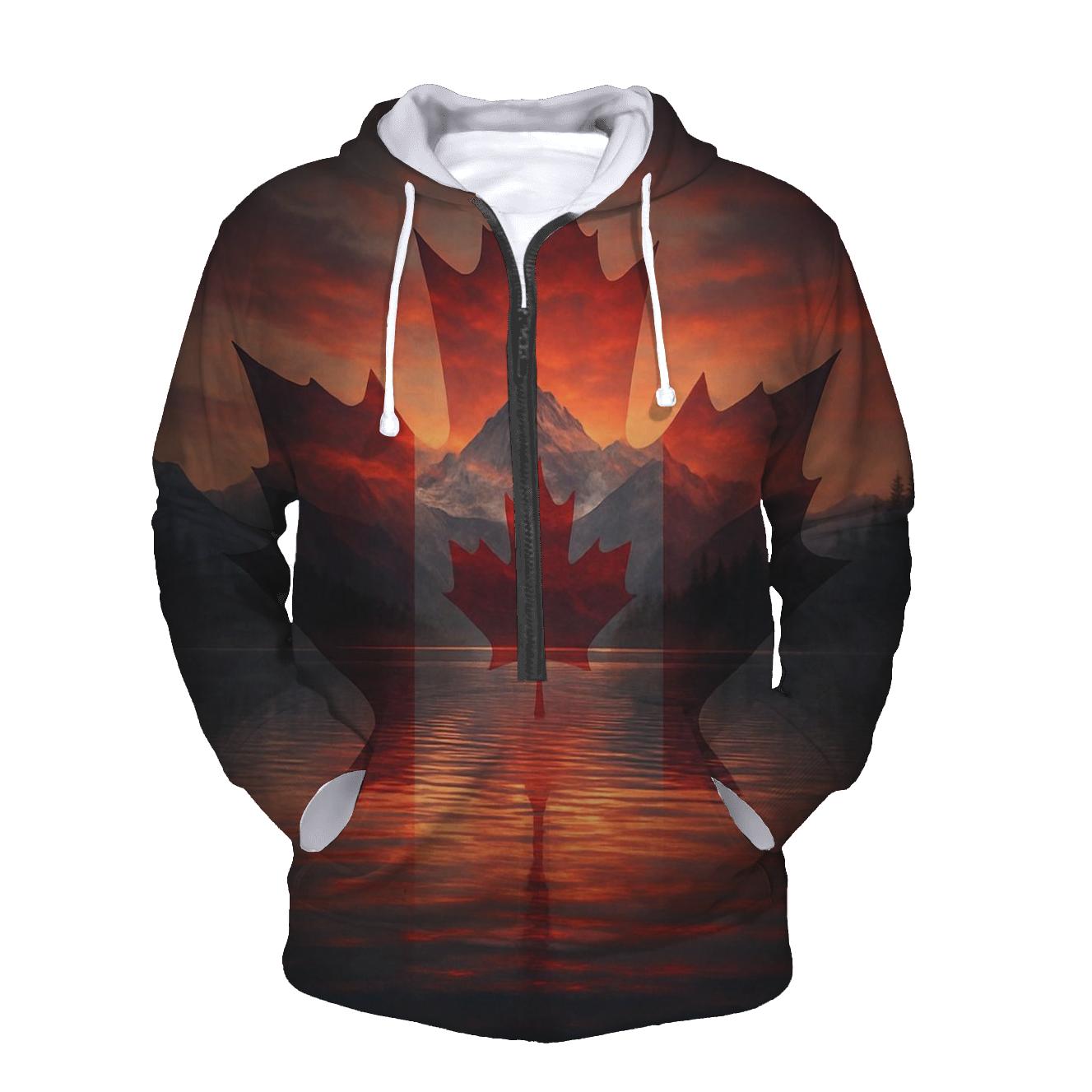 Canada Maple Reflection printed hoodies