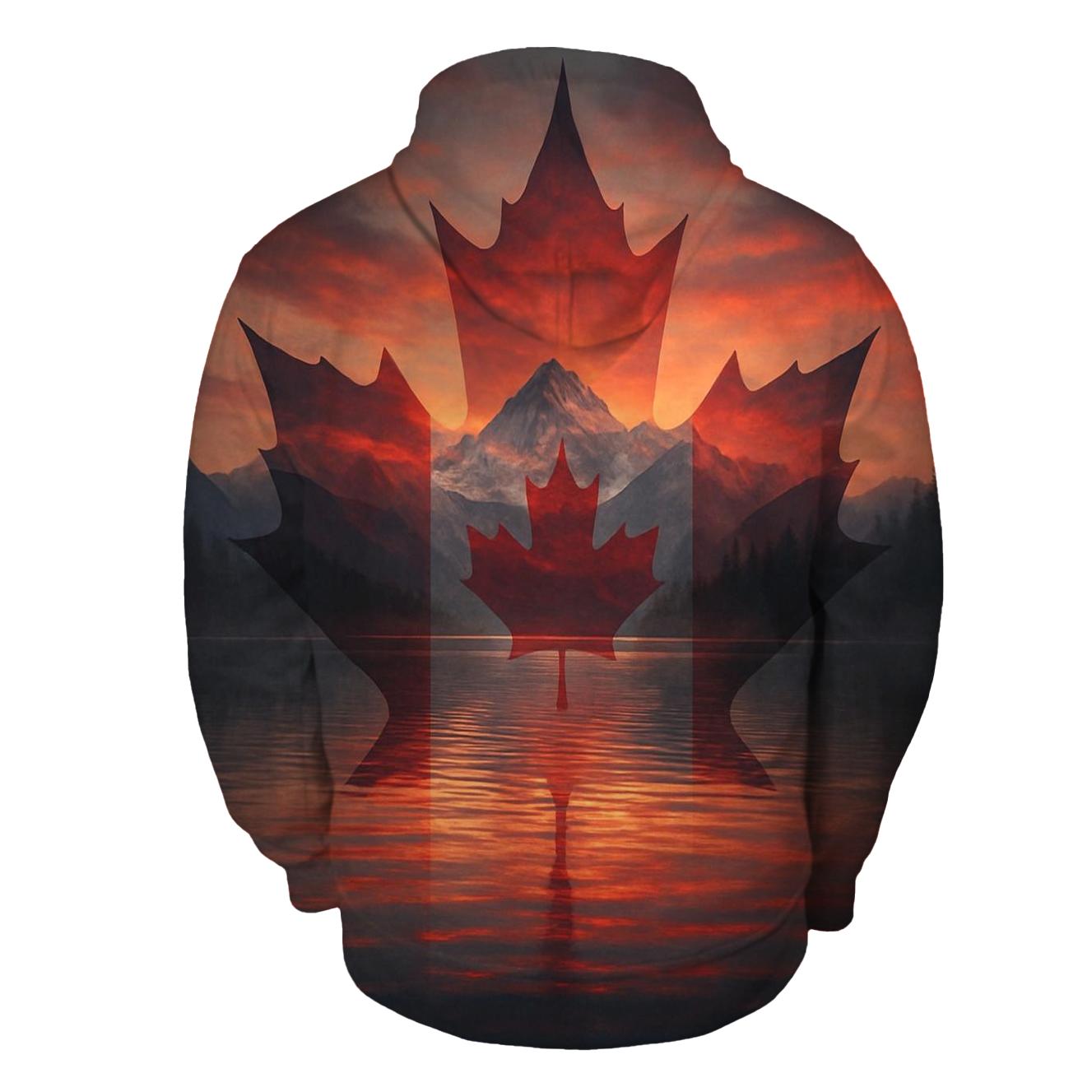 Canada Maple Reflection printed hoodies