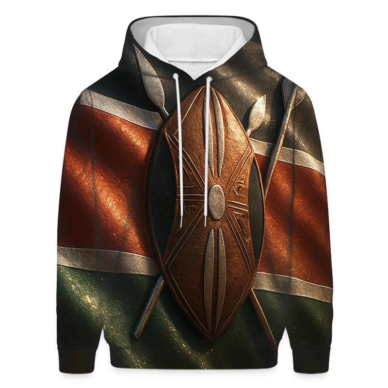Kenya Shield Merge embroidered hoodies