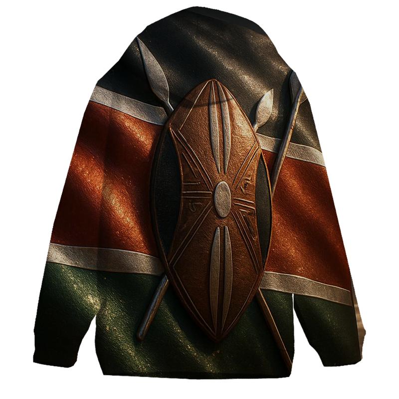 Kenya Shield Merge embroidered hoodies
