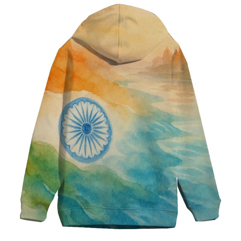 India Watercolor Ganges hoodie trends