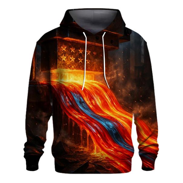 Industrial Stripe Forge embroidered hoodies