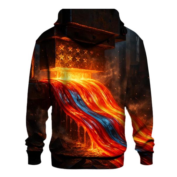 Industrial Stripe Forge embroidered hoodies