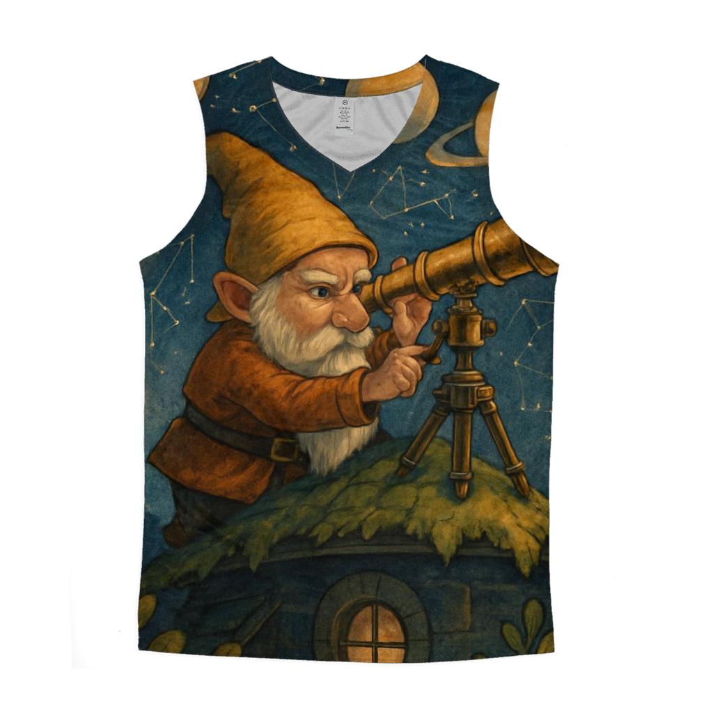Gnome Astronomer Observatory cotton sleeveless tops