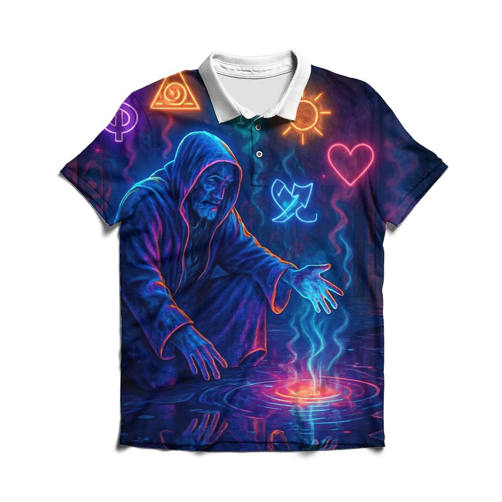 Holographic Street Oracle stylish collar polo tees