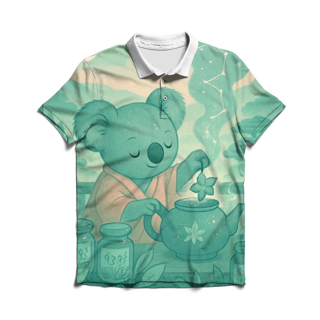 Celestial Tea Botanist embroidered polo tops