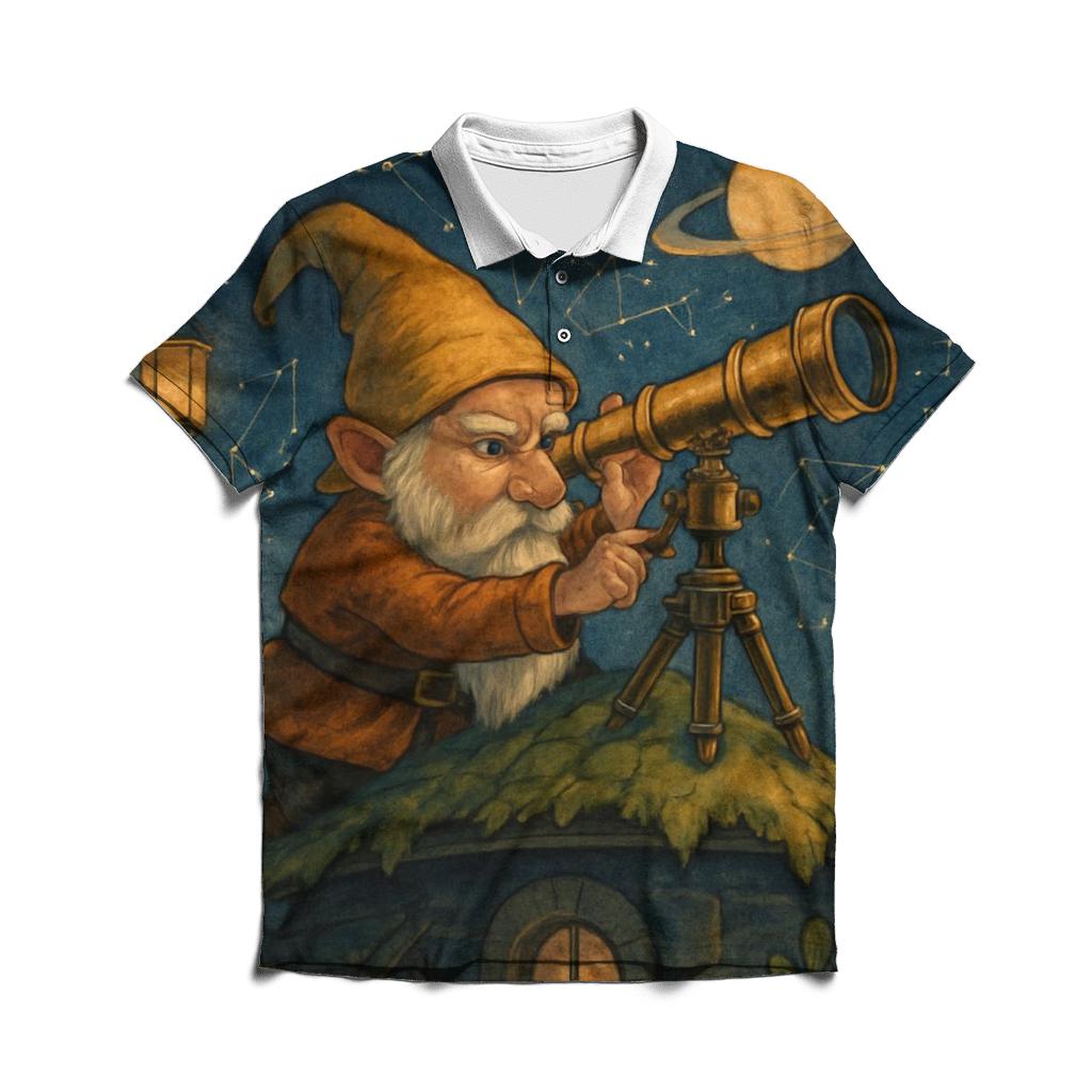 Gnome Astronomer Observatory branded logo polo shirts